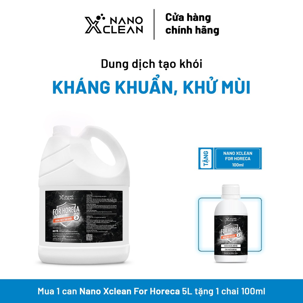 NANO BẠC DIỆT KHUẨN KHỬ KHUẨN NANO XCLEAN FOR HORECA-DUNG DỊCH TẠO KHÓI PHUN KHÓI AHT CORP-AHTC-DIỆT KHUẨN KHỬ MÙI