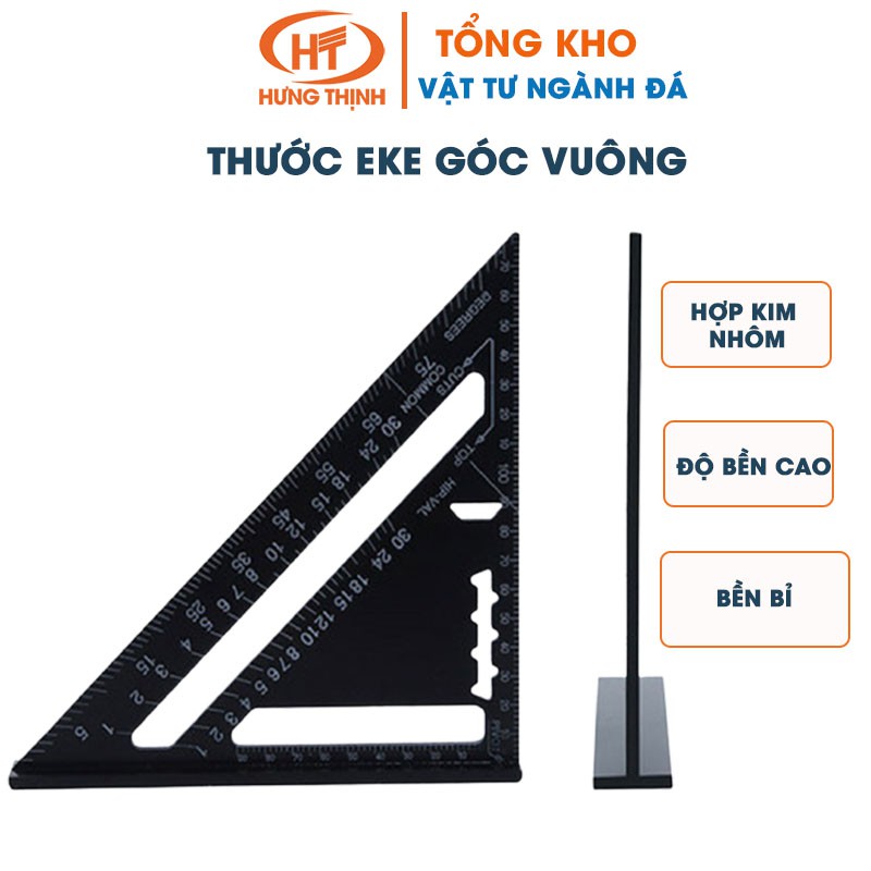 THƯỚC EKE GÓC VUÔNG HỢP KIM NHÔM, THUỐC ĐO GÓC, THƯỚC TAM GIÁC ĐA NĂNG 30CM