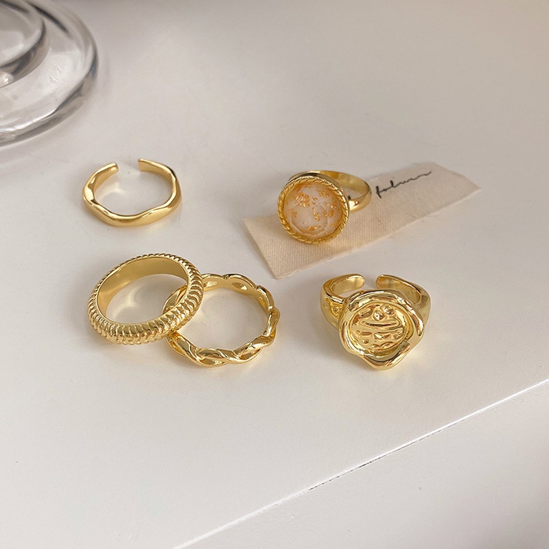 Set 5 Nhẫn Đeo Khớp Ngón Tay Phong Cách Vintage Sang Trọng Cho Nữ
