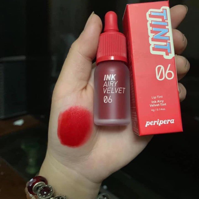 [Mẫu 2019] Son Peripera Ink Airy Velvet Tint 06 Sold Out Red - Đỏ thuần