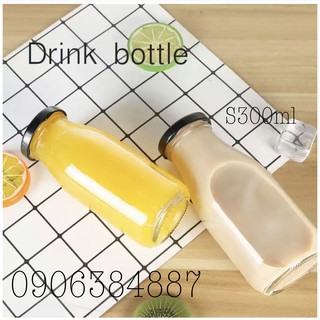 Chai Thủy Tinh Đựng Sữa Nắp Thiếc 300ml