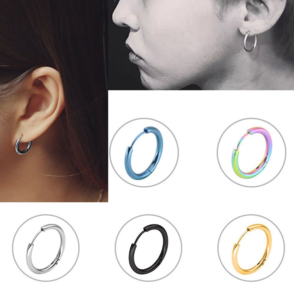 Đôi hoa tai tròn thiết kế đơn giản cho nam lẫn nữ