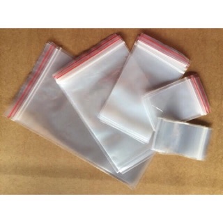 Túi zipper trong chỉ đỏ