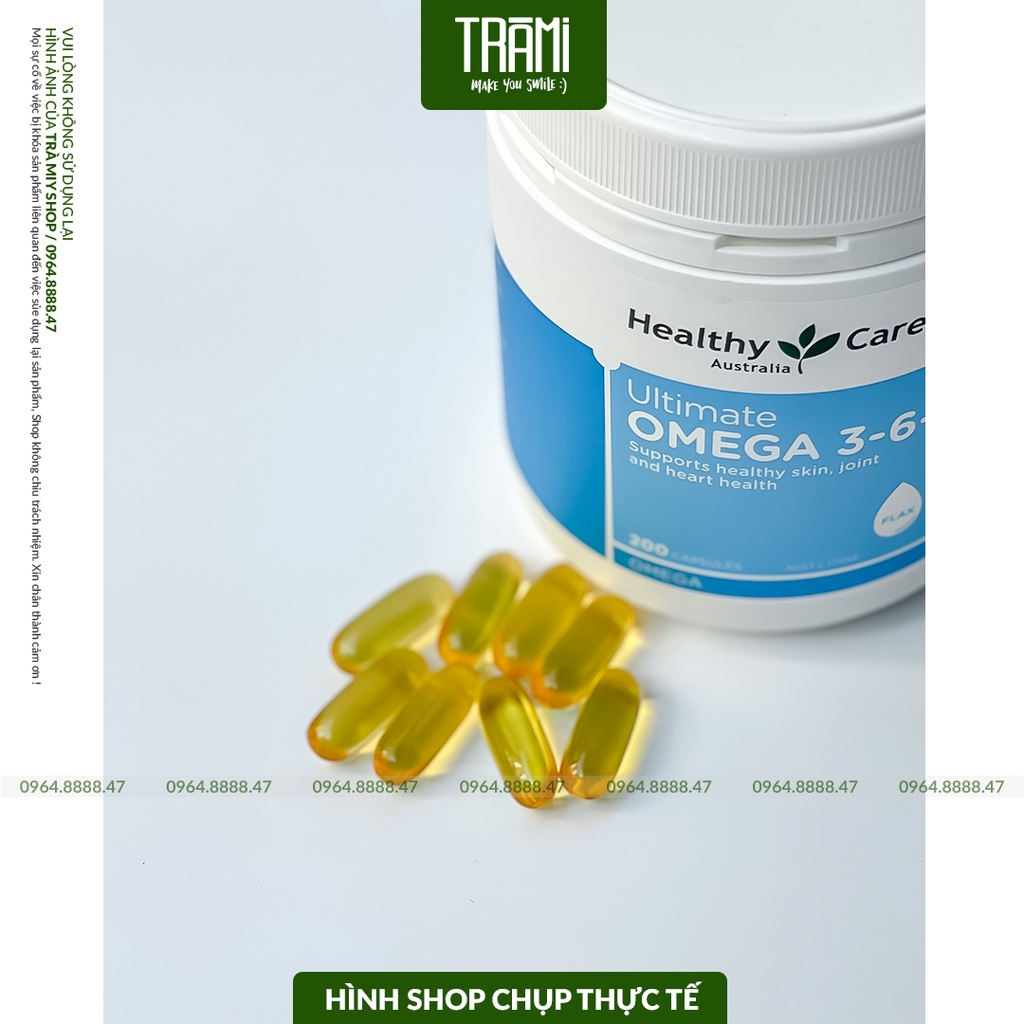 [CHÍNH HÃNG] Viên Uống Omega 369 Healthy Care Ultimate Úc, Mẫu Mới Hộp 200 Viên