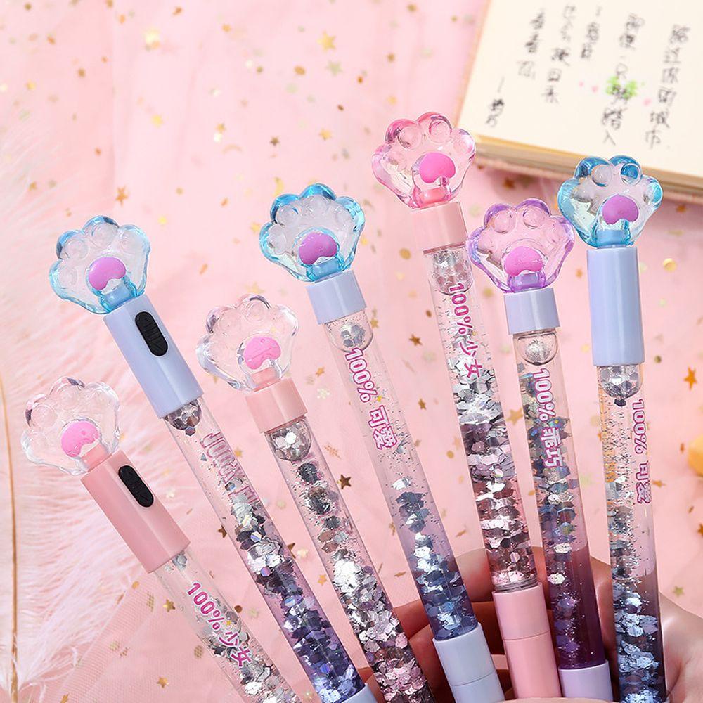 CLEOES Bút Mực Gel Ngòi 0.5mm Mực Đen Hình Chân Mèo Dễ Thương