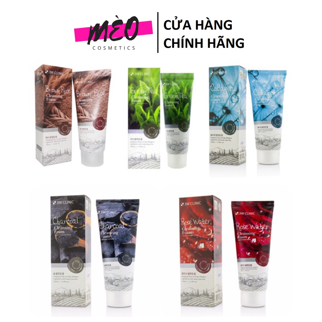 Sữa rửa mặt làm sạch ngăn ngừa mụn từ trà xanh 3W 150ml CLINIC GREEN TEA CLEANSING FOAM