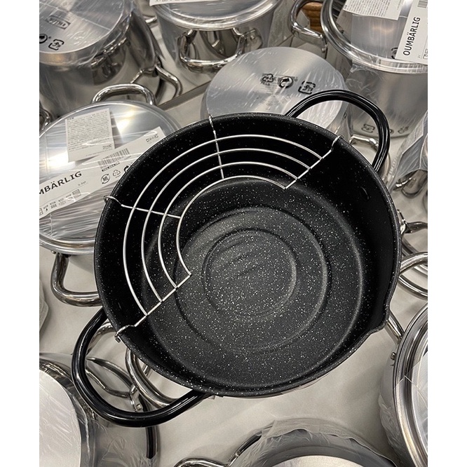 Nồi Chiên Chống Dính Emoojoo Nhật Cơ Khay Đễ Ráo Dầu Mỡ