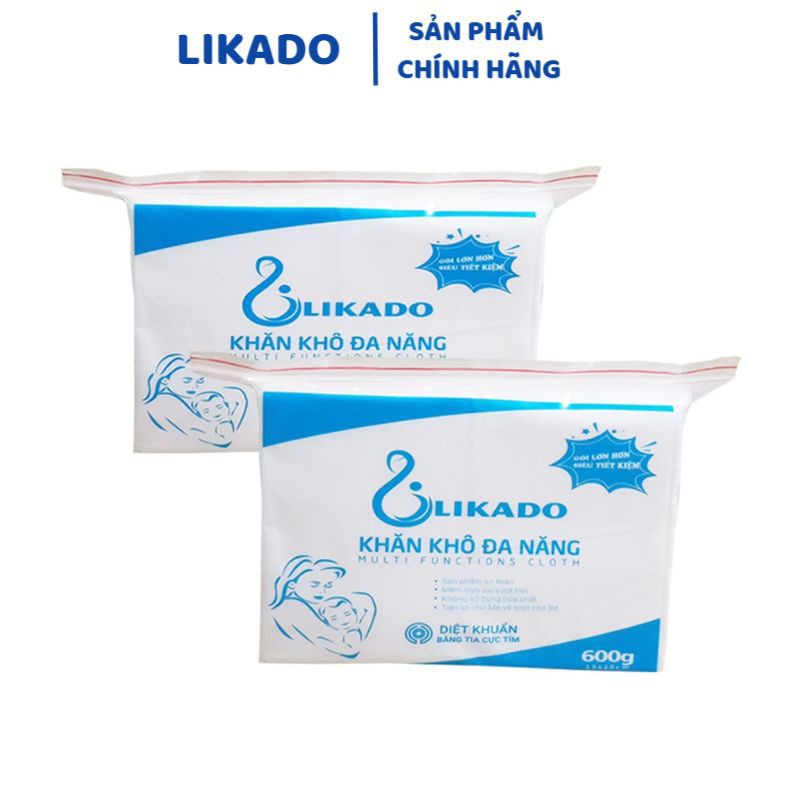 Khăn khô đa năng cho bé LIKADO 600G (2 GÓI) SP003042