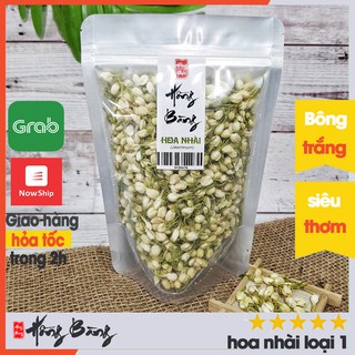 TRÀ HOA NHÀI 50g Hồng Bàng ( nụ hoa lài khô sấy lạnh to thơm đẹp, làm trà dưỡng nhãn, trà giảm cân, không tẩm hương liệu