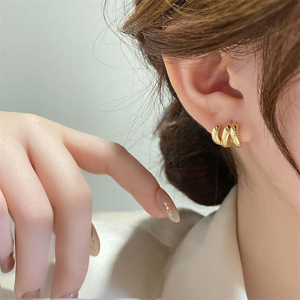 BACK2LIFE Bông Tai Hàng Tròn Thời Trang Thanh Lịch Quyến Rũ Dành Cho Nữ Back2Lilife