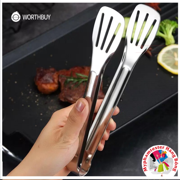(HÀNG ĐẸP) Kẹp gắp inox 304 không gỉ, chống trơn trượt