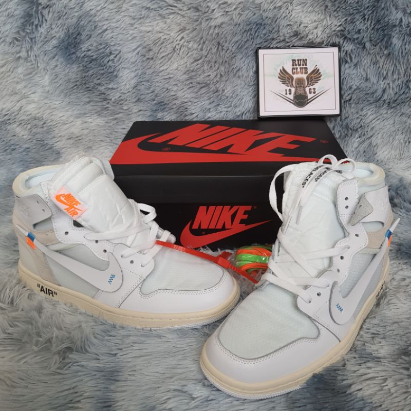 [Ảnh thật] giầy thể thao Air Jordan 1 off white trắng thời trang nam nữ x ! ! " " * , ' '