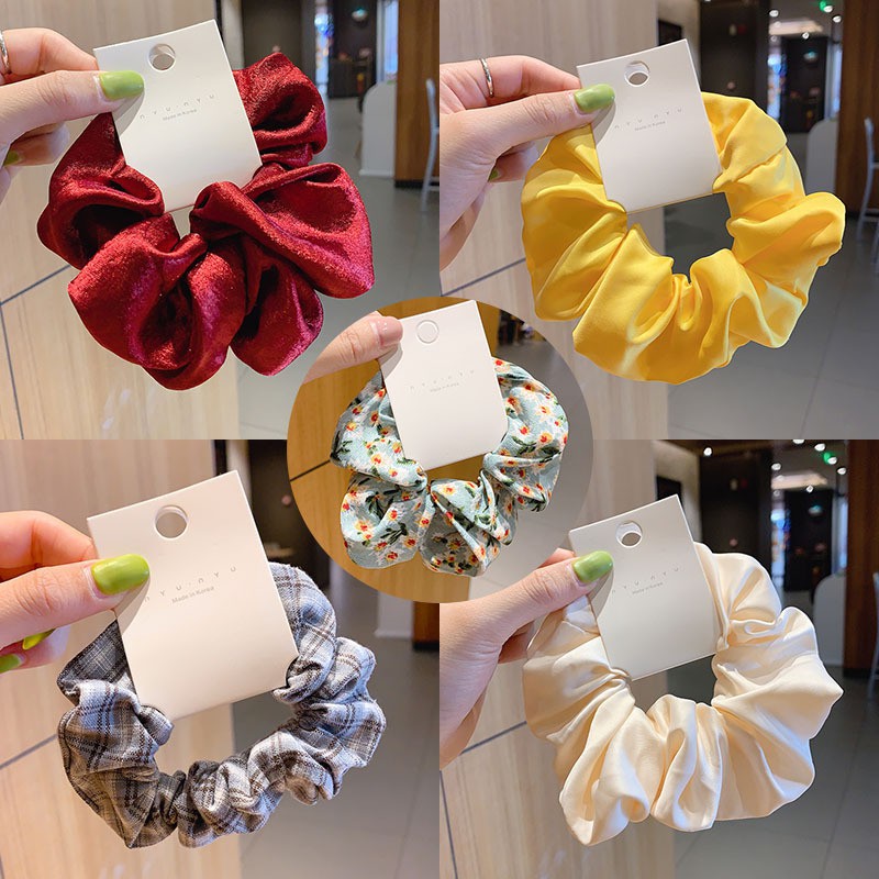 Chun buộc tóc nhatstore, scrunchies lụa satin