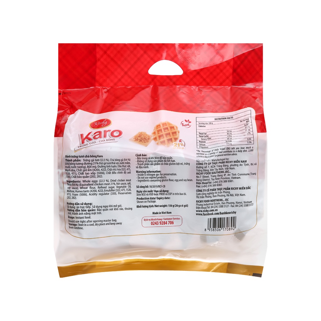 Bánh Karo gói 6 cái