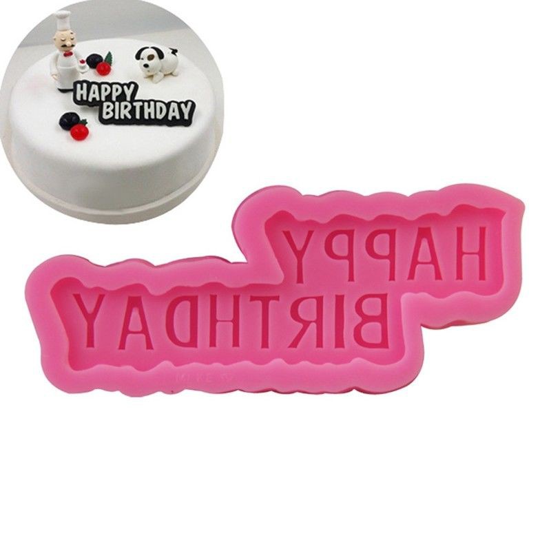 1 Khuôn Fondant Bằng Silicone Hình Chữ Happy Birthday 3d 006