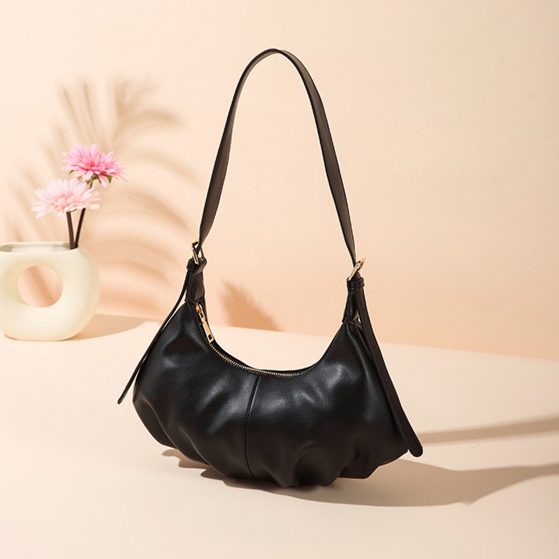 Túi đeo vai kiểu dáng bánh bao phối dây khóa kéo phong cách Hàn Quốc thời trang cho nữ IELGY