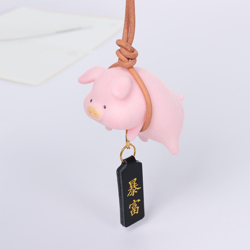 Phụ Kiện Treo Trang Trí Gương Chiếu Hậu Xe Hơi Hình Chú Heo May Mắn