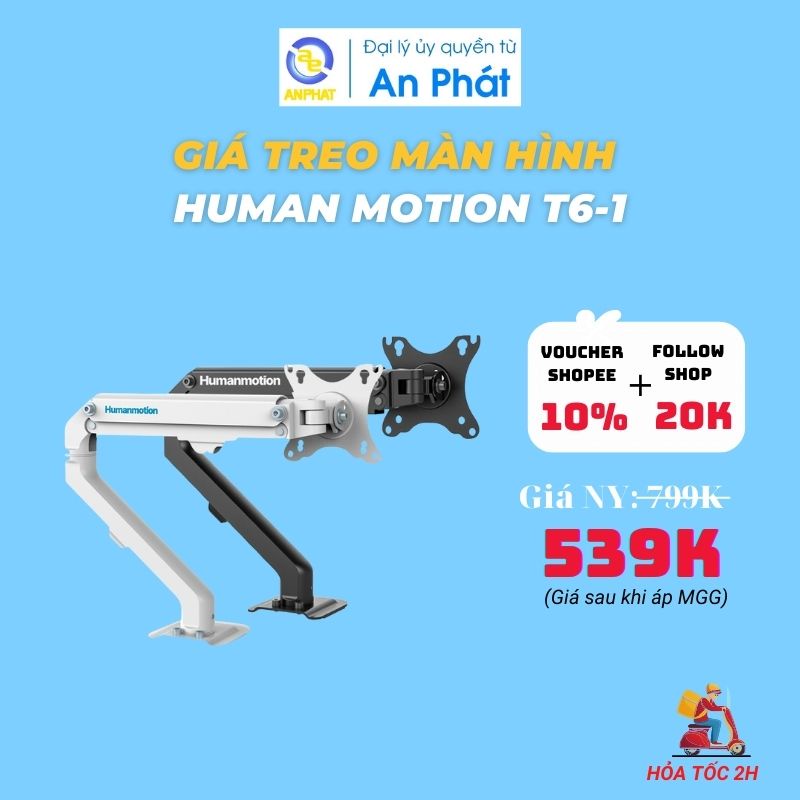 Giá Treo Màn Hình Human Motion Xoay 360 Độ Chất Liệu Nhôm Kích Cỡ 17-27inch