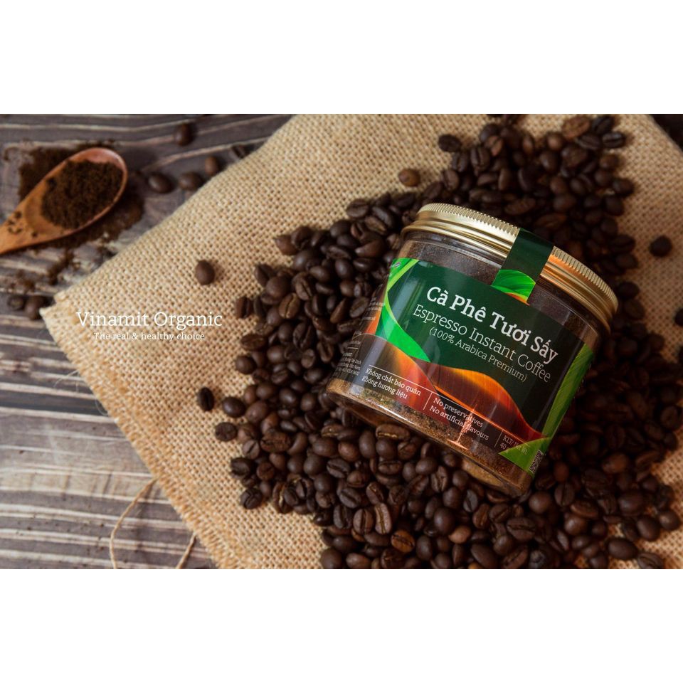 Cafe Tươi Sấy Vinamit Lon 40g Cà Phê Thật Hương Vị Thật