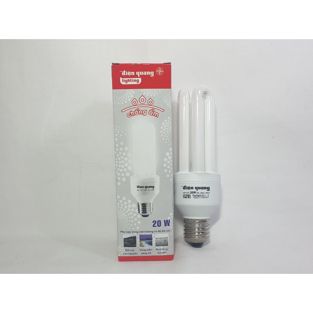 Bóng Compact Điện Quang, Philips 2U, 3U ánh sáng Trắng, đuôi E27  - Điện gia dụng Hoàng Kim