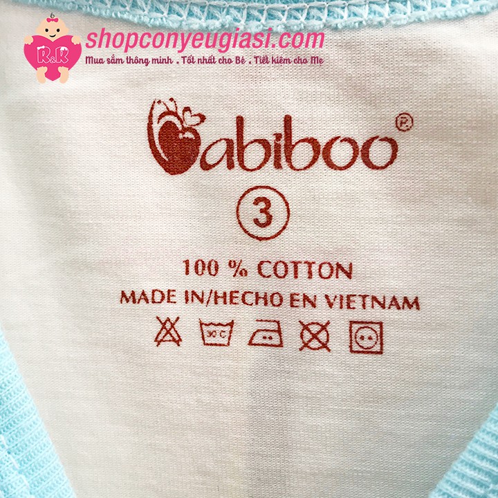 Set Áo Cổ Tròn Phối Túi Và Quần Màu Ngắn Babiboo In Ép Nhiệt - 100% Cotton