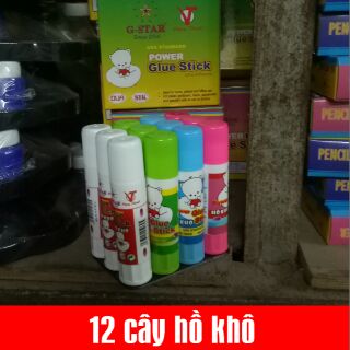 12 cây Hồ khô dán giấy, Keo khô dán giấy