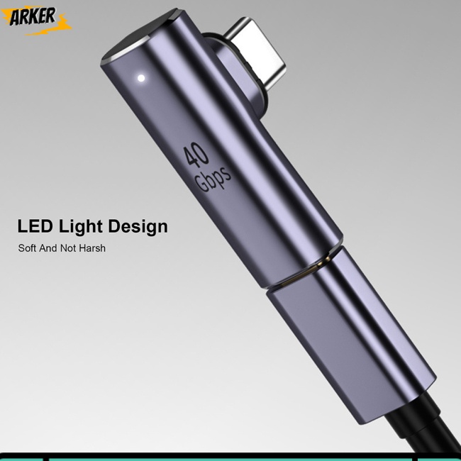 Đầu chuyển đổi từ tính dạng cong từ giắc cắm AK loại-C Usb 4.0 C sang ổ cắm loại-C 40gb