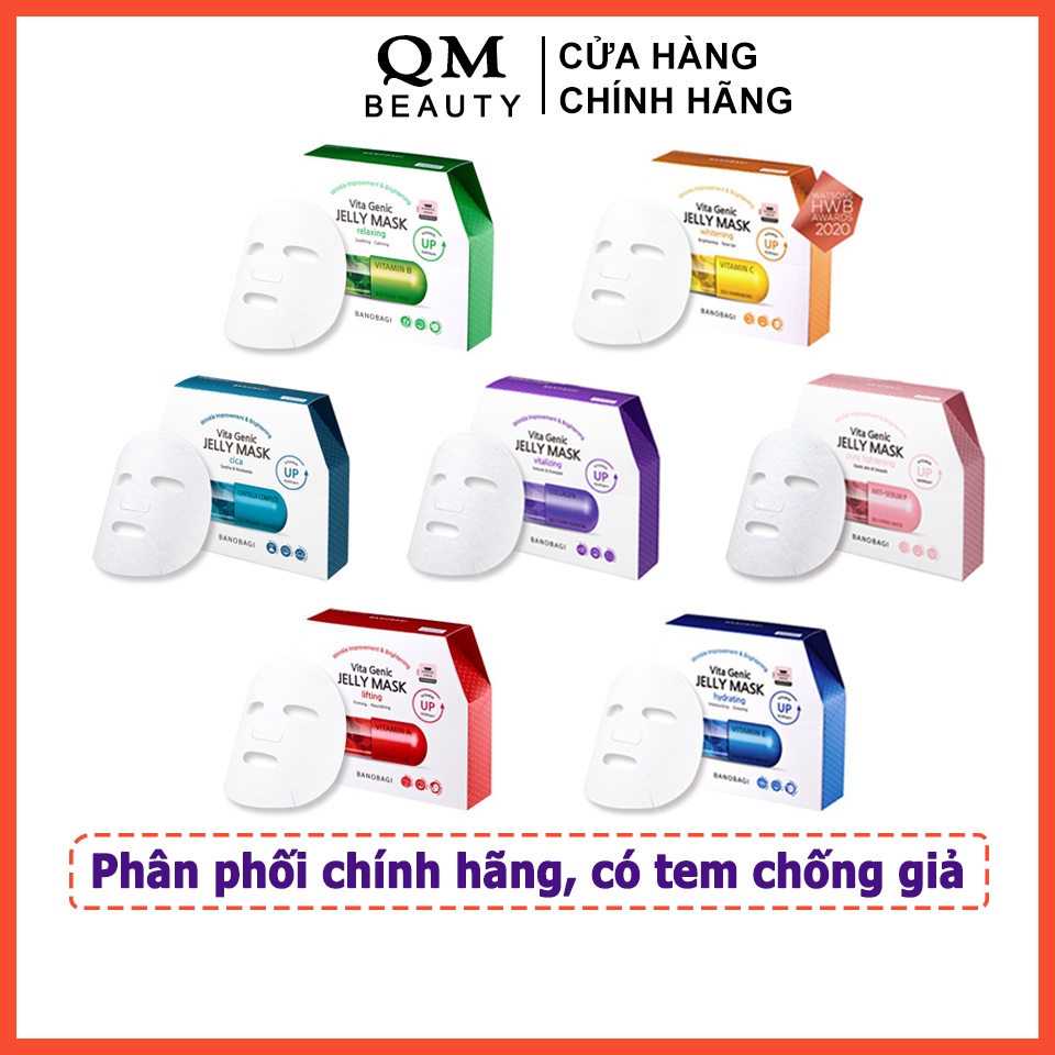 Hộp 10 mặt nạ Banobagi Vita Genic Jelly Mask Hàn Quốc cấp ẩm dưỡng trắng, cung cấp Vitamin cho da