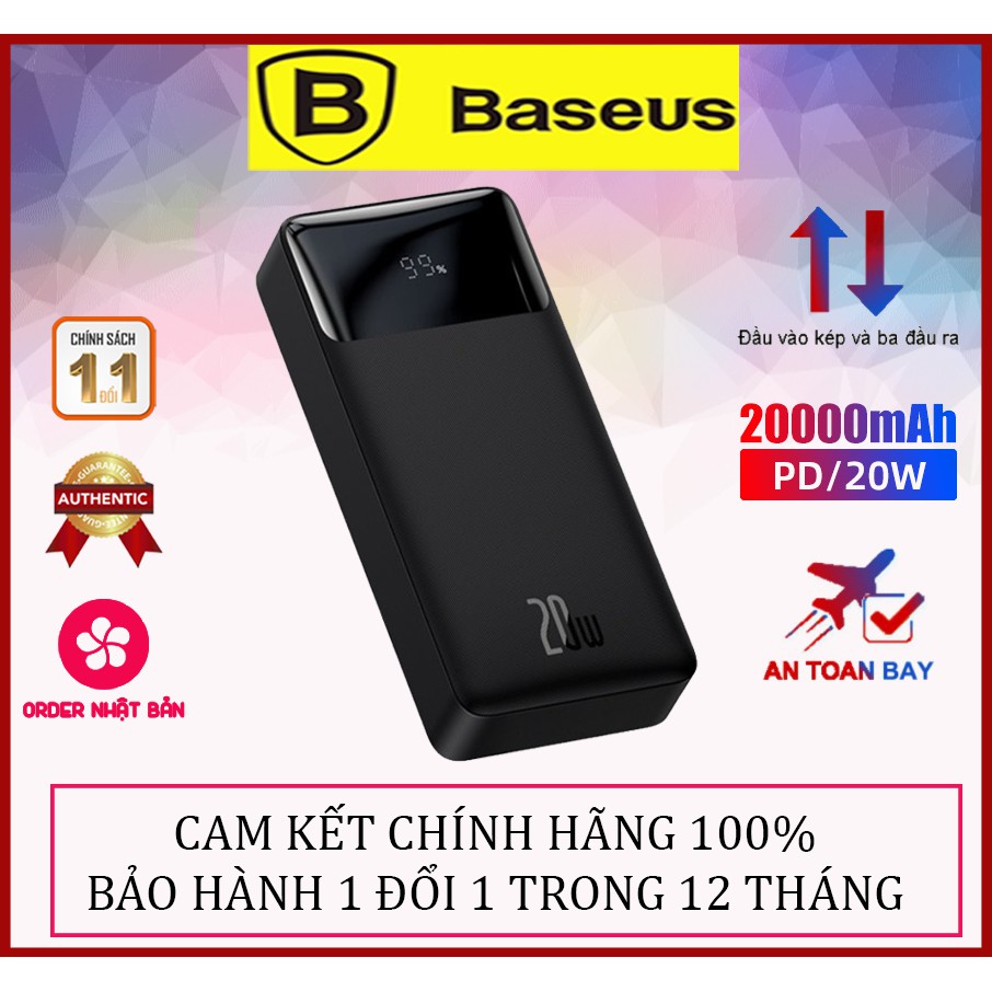 Sạc dự phòng 20000mah PD 20w dùng tốt cho các dòng IP/Samsung An Toàn - Chính Hãng