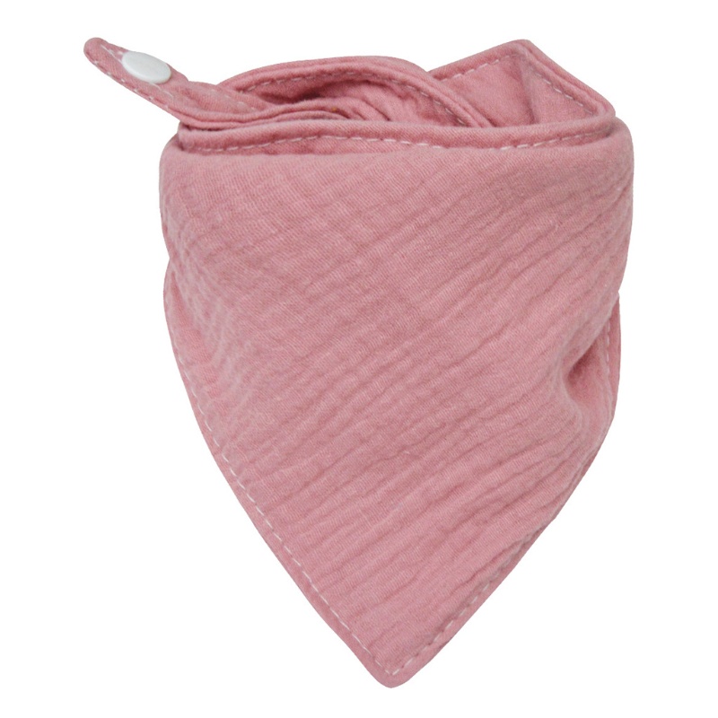 Yếm Ăn Cotton Mềm Mại Thấm Hút Tốt Màu Trơn Dành Cho Bé