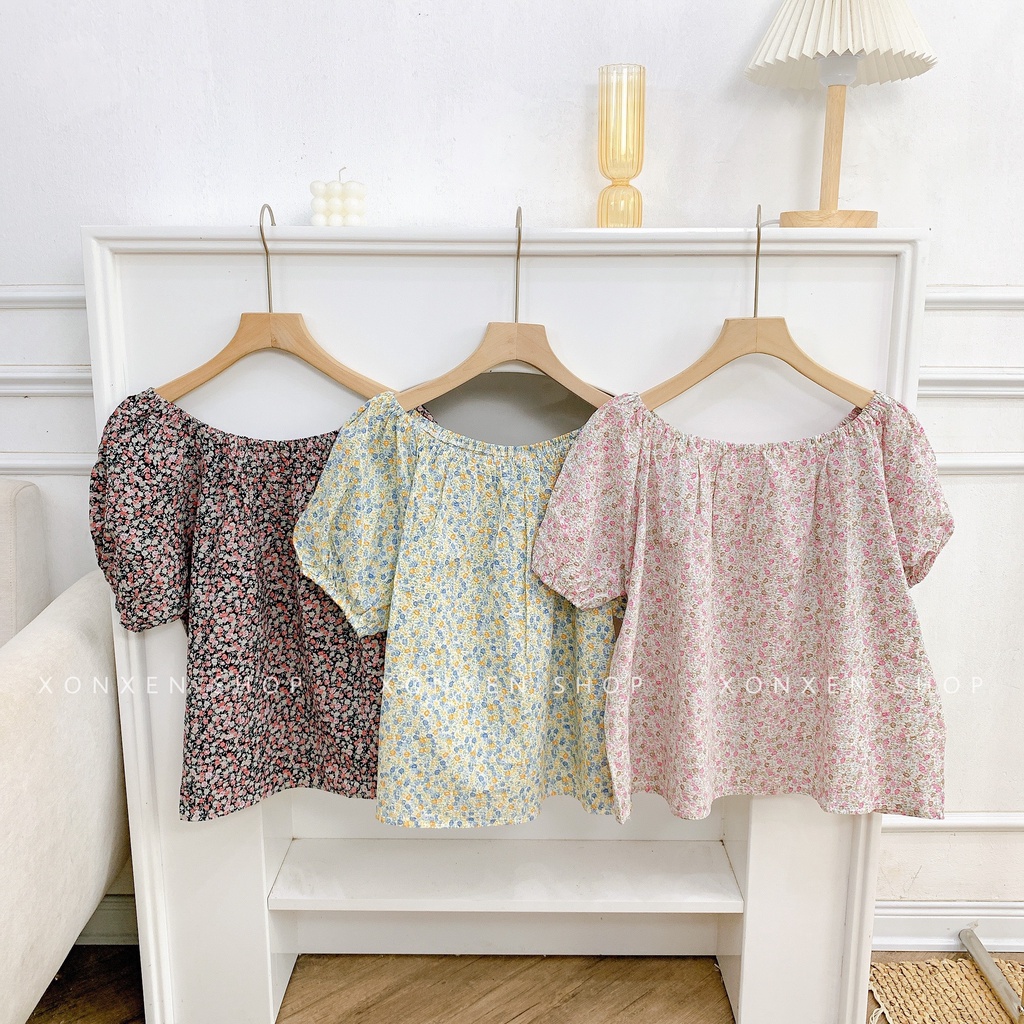 Áo bệt vai hoa nhí dễ thương XONXEN SHOP freesize mã 8828