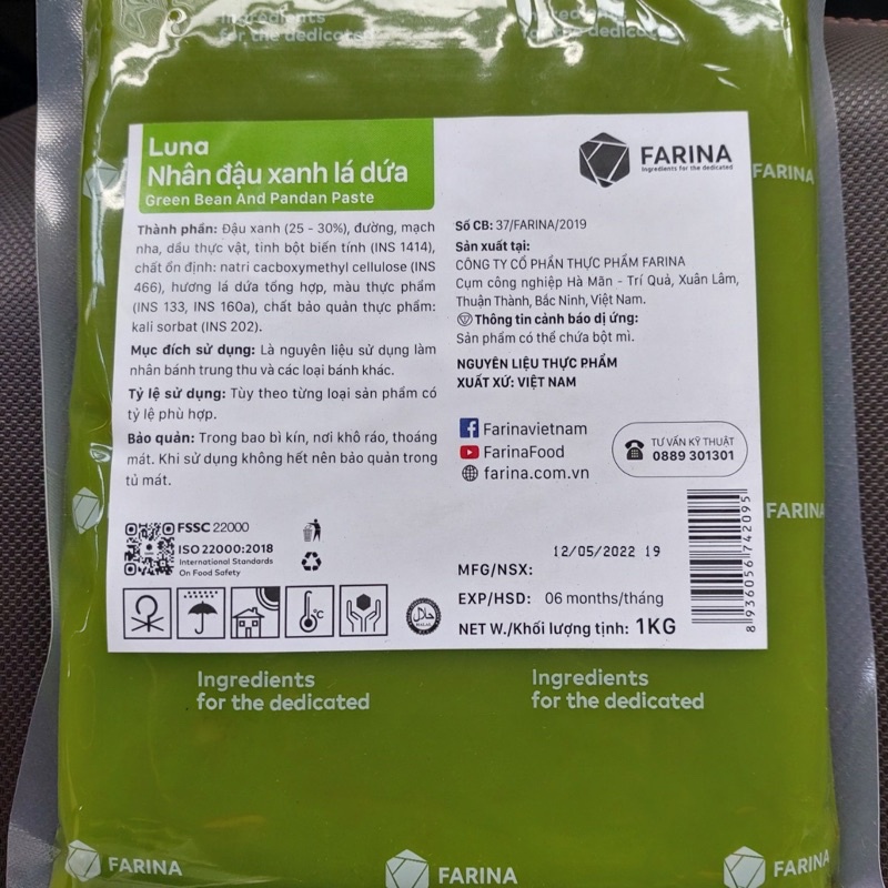 Nhân bánh trung thu Luna Farina (đủ loại)