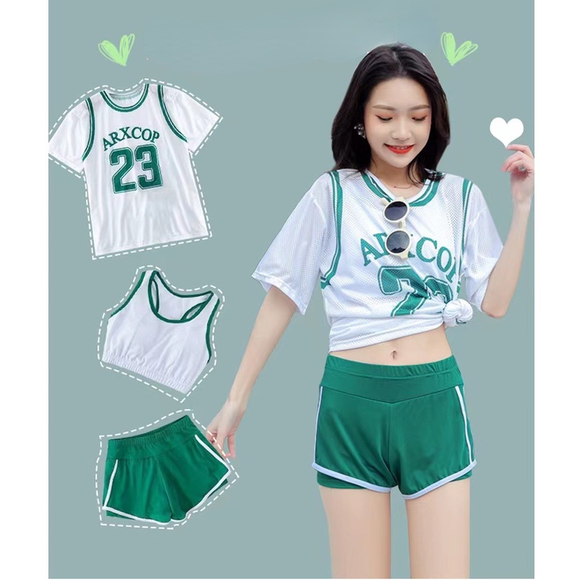 Bộ Đồ Bơi Ba Mảnh Cỡ Lớn Che Phủ Bụng Kín Đáo Thời Trang Cho Nữ