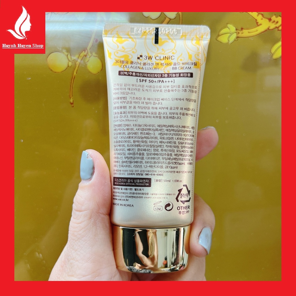 Kem nền BB Collagen Luxury Gold chống nắng, che khuyết điểm siêu mịn da tuýp 50ml