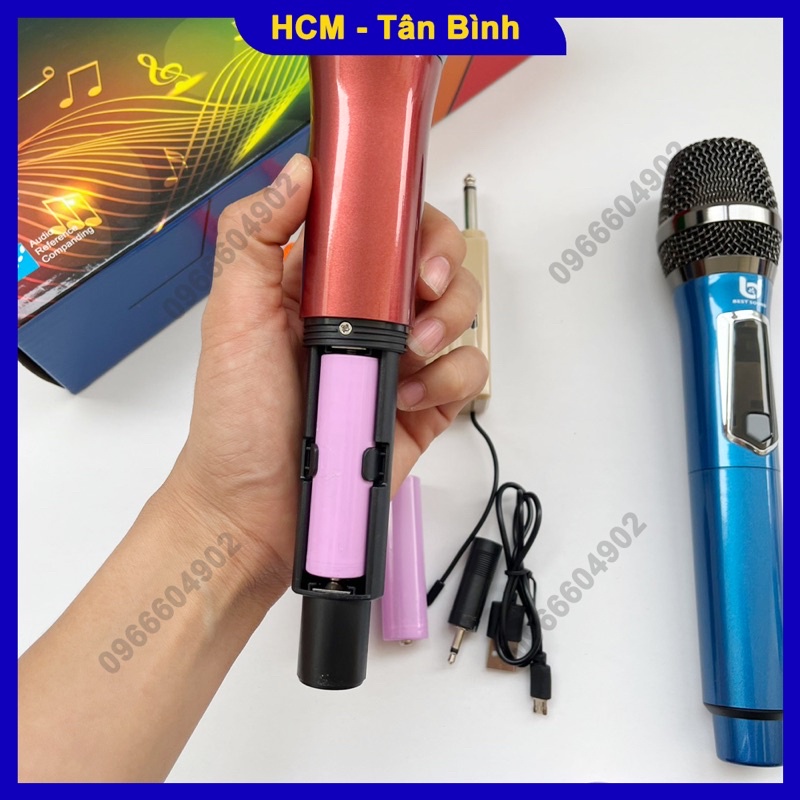 Bộ mic không dây đa năng pin sạc W108 dành cho loa kéo âm ly