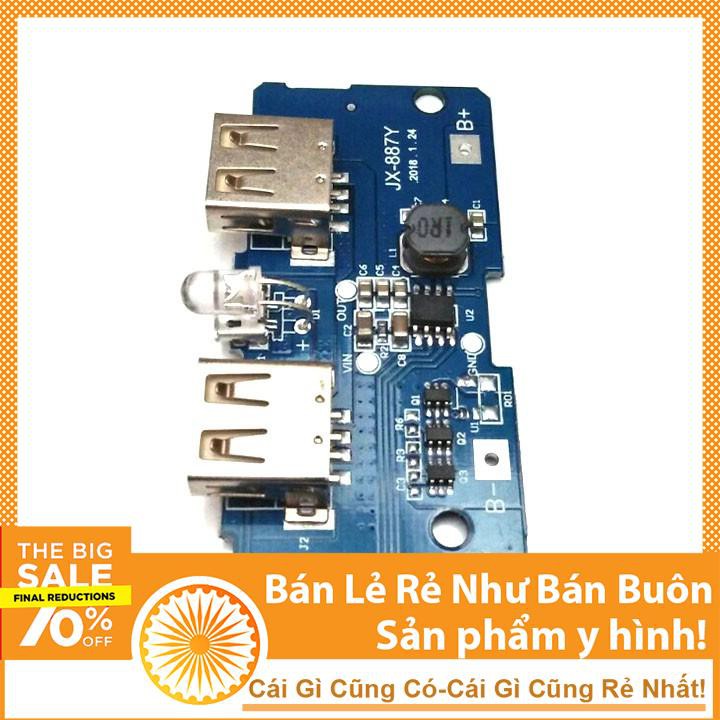 Mạch Sạc Dự Phòng Pin 2A 2 Đầu Ra