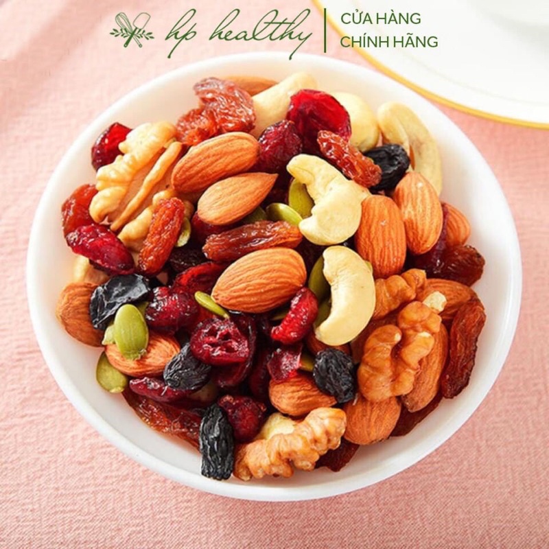 500G Mix Nuts Fruit 6 loại Granola Không Yến Mạch Hỗn Hợp Hạt Hoa Quả Sấy HP Healthy