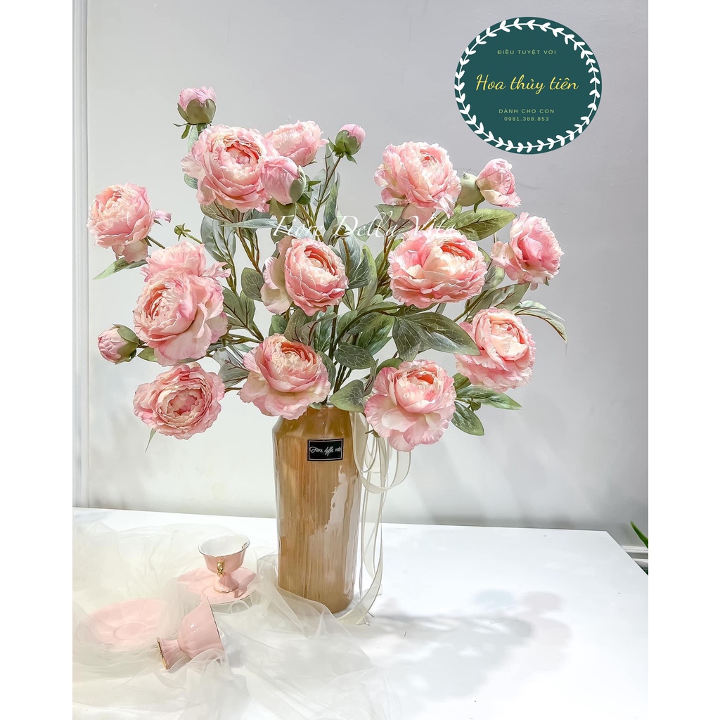 (GIÁ SỈ) Hoa Lụa Trà Thái Cao Cấp Size Đại ( 80cm) trang trí Decor Hoa Giả