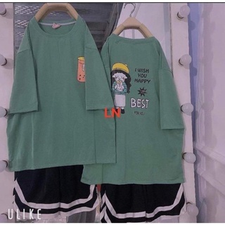 Sét trang phục áo phông BEST chất cotton + quần đùi V giá rẻ tienanhbotique