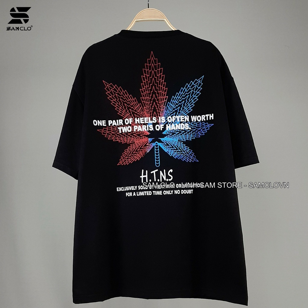 Áo thun nam nữ tay lỡ SAM CLO form rộng Unisex, mặc cặp, nhóm CHIẾC LÁ - 80% COTTON
