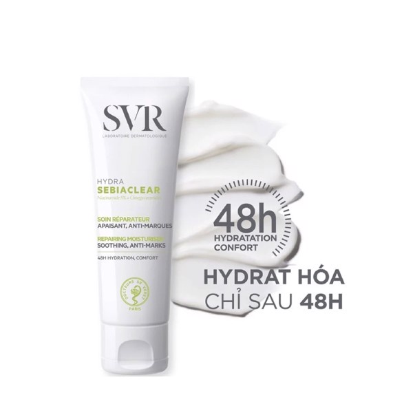 Kem dưỡng ẩm phục hồi cho da dầu mụn SVR Sebiaclear Hydra giảm mụn, mờ thâm 40ml