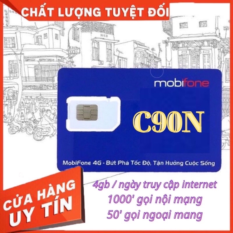 [ C90N ] Sim 4g Mobifone. gói cước nghe gọi và data chỉ 90k/ tháng, sim dùng cả năm.