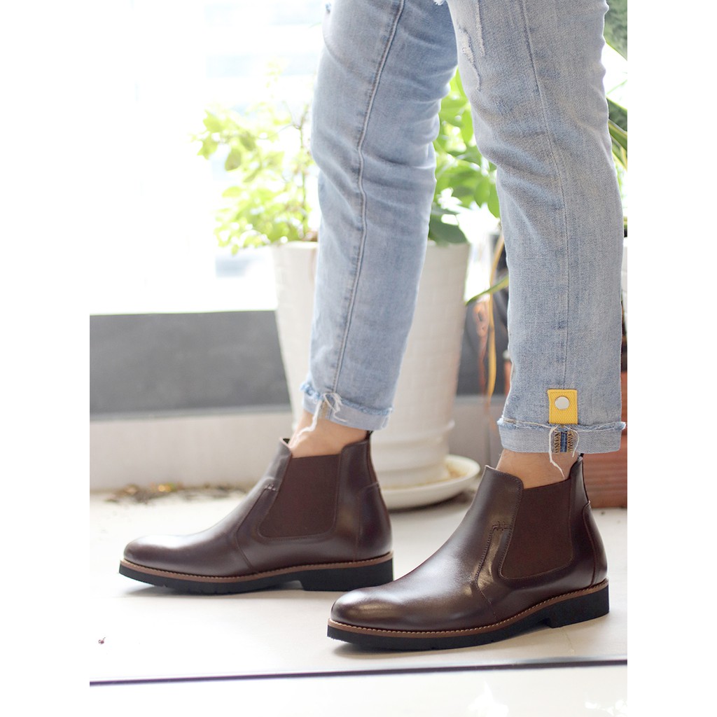 Giày boots nam siêu nhẹ t&tra tăng cao 7cm s1077 nâu tối- da bò thật 100% - ảnh sản phẩm 8