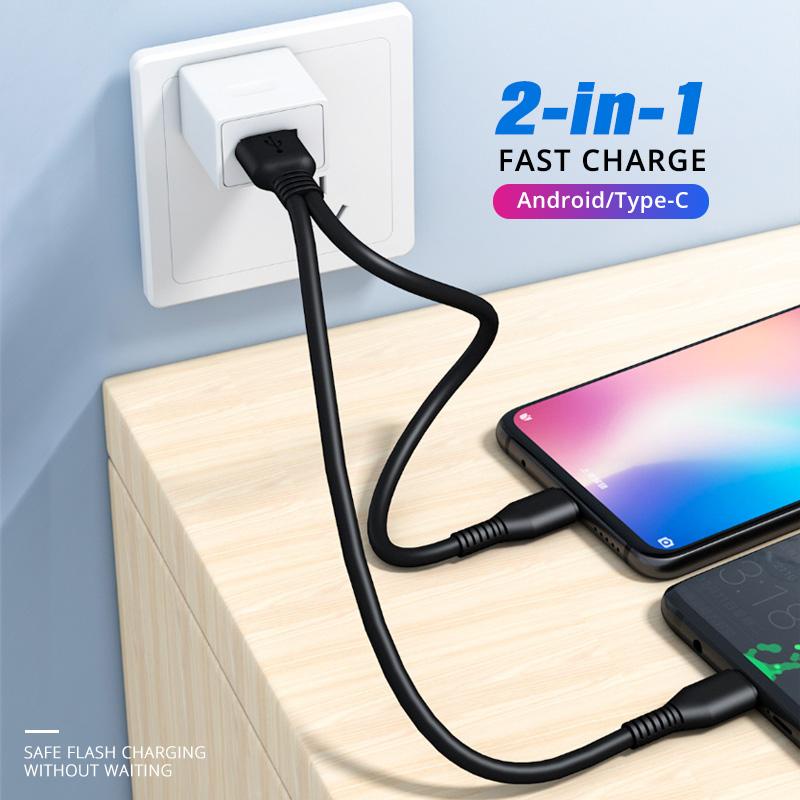 Dây cáp sạc nhanh HdoorLink USB Type-C 2 trong 1 chuyên dụng thích hợp cho điện thoại Samsung Huawei