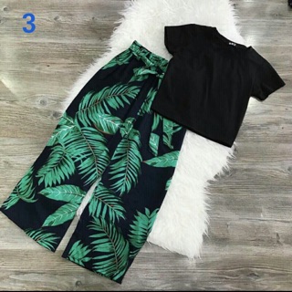 Quần ống rộng hoa thắt nơ