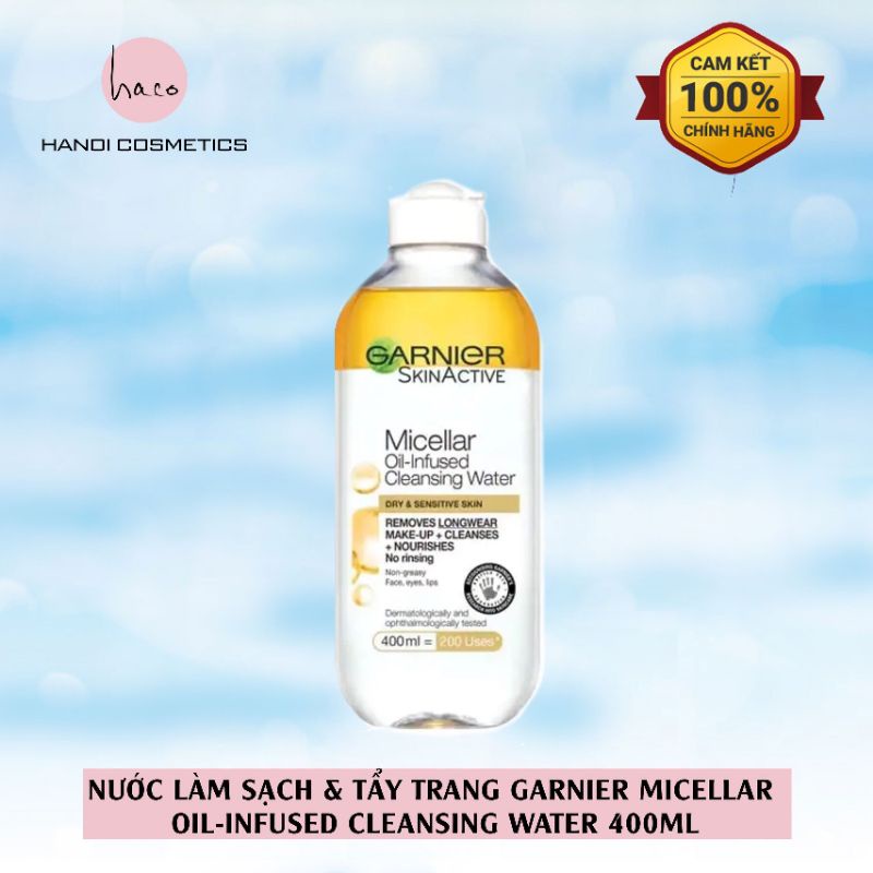 Nước làm sạch và tẩy trang Garnier Micellar Water dành cho mọi loại da 400ml