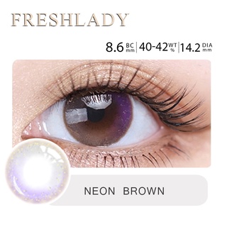 Lens trong lens 0 độ contact lens Freshlady 2 pcs/box fashion contact lens crystal color soft contact lens Neon Brown 14.00 mm