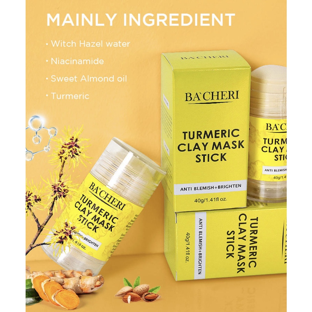 Thanh lăn mặt nạ Nghệ, Mặt nạ Dưỡng da chăm sóc da mặt Thuần chay, Mặt nạ mờ thâm, mụn 40gr