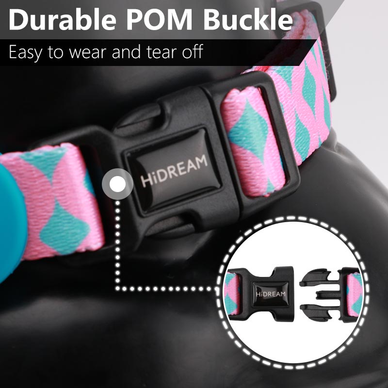 HamshMoc Vòng cổ bằng nylon mềm thoải mái có khóa an toàn họa tiết hamsa có thể điều chỉnh cỡ nhỏ/vừa cho cún cưng