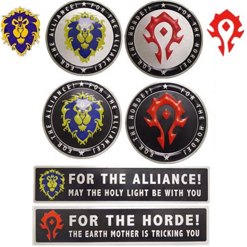 Tem nhôm dán xe Horde Alliance phong cách